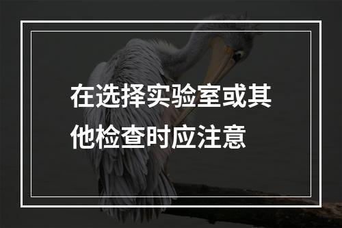 在选择实验室或其他检查时应注意