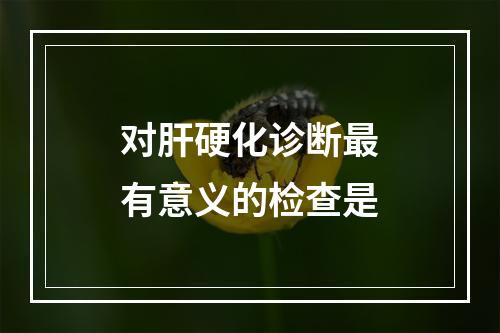 对肝硬化诊断最有意义的检查是