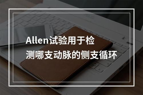 Allen试验用于检测哪支动脉的侧支循环