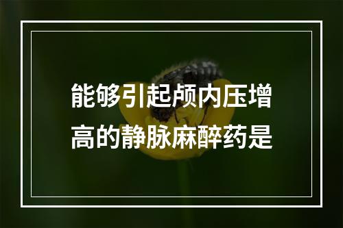 能够引起颅内压增高的静脉麻醉药是