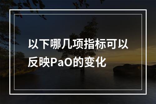 以下哪几项指标可以反映PaO的变化