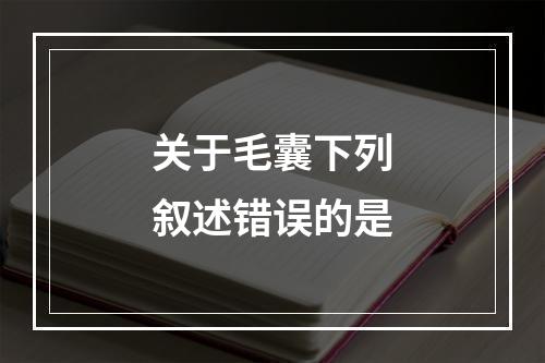 关于毛囊下列叙述错误的是