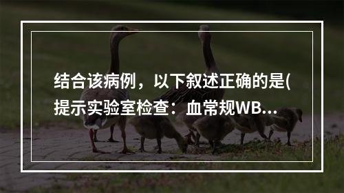 结合该病例，以下叙述正确的是(提示实验室检查：血常规WBC2