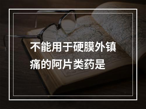 不能用于硬膜外镇痛的阿片类药是