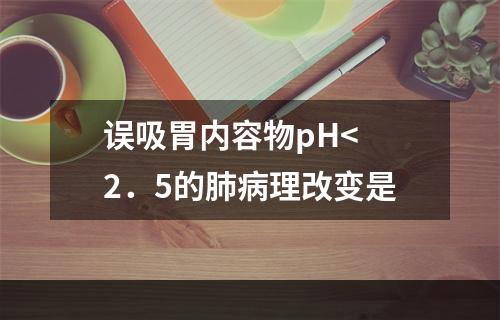 误吸胃内容物pH< 2．5的肺病理改变是