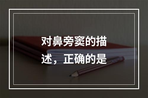 对鼻旁窦的描述，正确的是