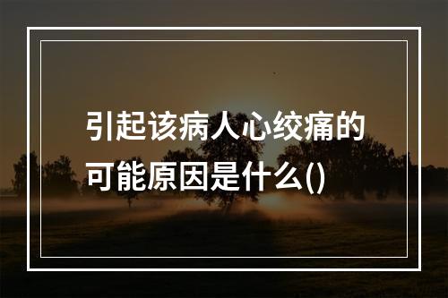 引起该病人心绞痛的可能原因是什么()