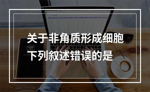 关于非角质形成细胞下列叙述错误的是