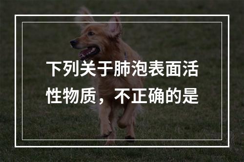 下列关于肺泡表面活性物质，不正确的是