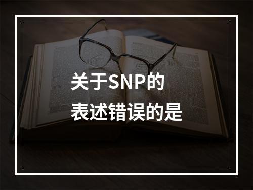 关于SNP的表述错误的是