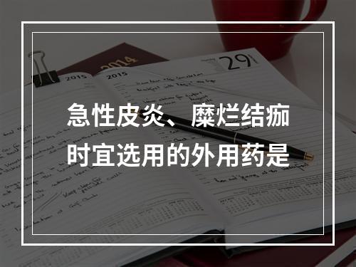 急性皮炎、糜烂结痂时宜选用的外用药是