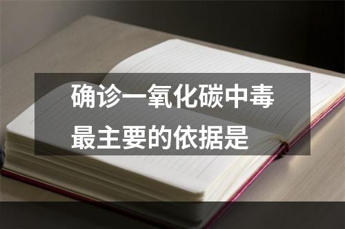 确诊一氧化碳中毒最主要的依据是