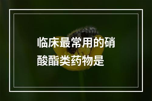 临床最常用的硝酸酯类药物是