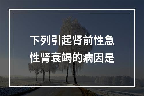 下列引起肾前性急性肾衰竭的病因是