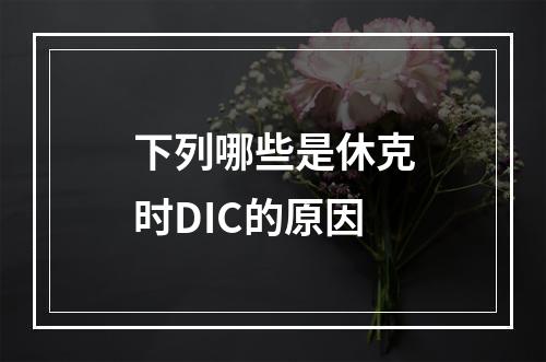 下列哪些是休克时DIC的原因