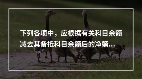 下列各项中，应根据有关科目余额减去其备抵科目余额后的净额填列