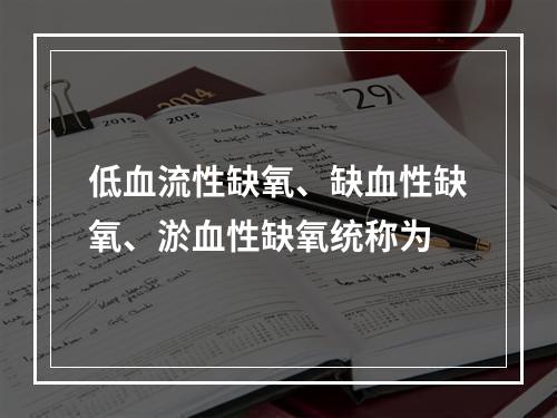 低血流性缺氧、缺血性缺氧、淤血性缺氧统称为