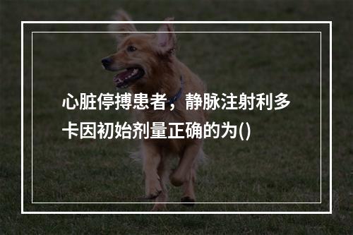 心脏停搏患者，静脉注射利多卡因初始剂量正确的为()