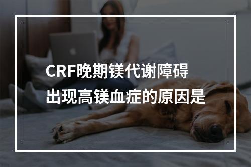 CRF晚期镁代谢障碍出现高镁血症的原因是