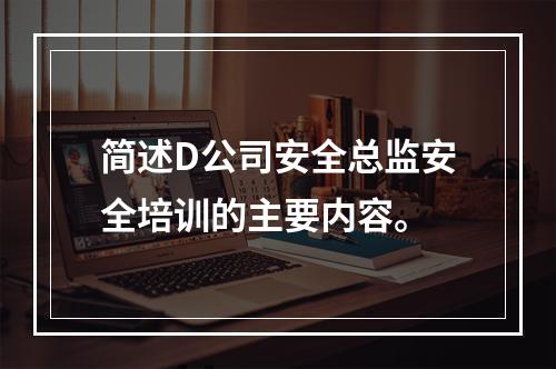 简述D公司安全总监安全培训的主要内容。