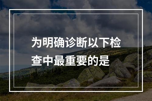 为明确诊断以下检查中最重要的是