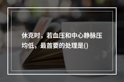 休克时，若血压和中心静脉压均低，最首要的处理是()