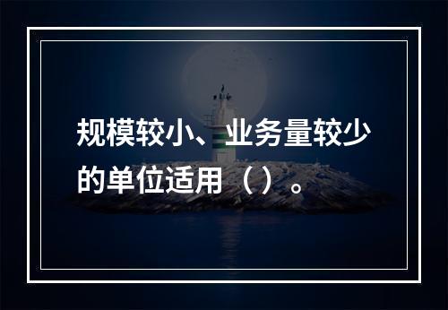 规模较小、业务量较少的单位适用（ ）。