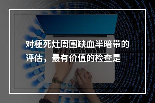 对梗死灶周围缺血半暗带的评估，最有价值的检查是