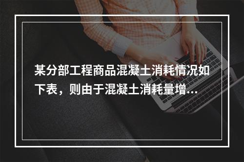 某分部工程商品混凝土消耗情况如下表，则由于混凝土消耗量增加导