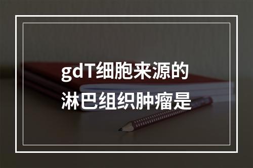 gdT细胞来源的淋巴组织肿瘤是