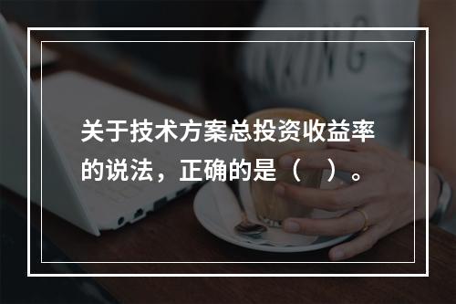 关于技术方案总投资收益率的说法，正确的是（　）。