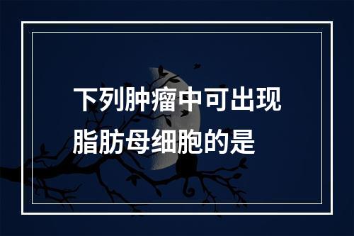 下列肿瘤中可出现脂肪母细胞的是