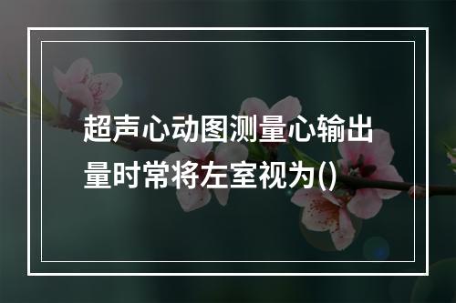 超声心动图测量心输出量时常将左室视为()