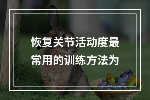 恢复关节活动度最常用的训练方法为