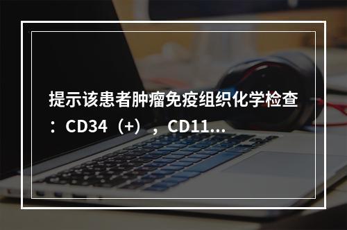 提示该患者肿瘤免疫组织化学检查：CD34（+），CD117（