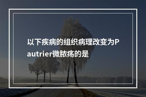 以下疾病的组织病理改变为Pautrier微脓疡的是