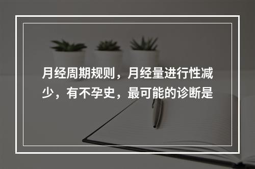 月经周期规则，月经量进行性减少，有不孕史，最可能的诊断是