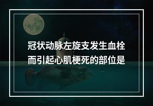 冠状动脉左旋支发生血栓而引起心肌梗死的部位是