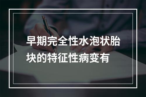 早期完全性水泡状胎块的特征性病变有