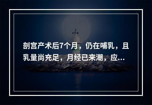 剖宫产术后7个月，仍在哺乳，且乳量尚充足，月经已来潮，应选择