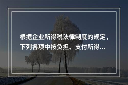 根据企业所得税法律制度的规定，下列各项中按负担、支付所得的企