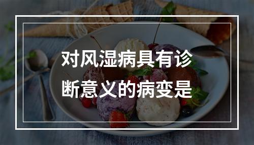 对风湿病具有诊断意义的病变是