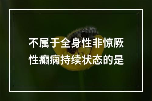 不属于全身性非惊厥性癫痫持续状态的是