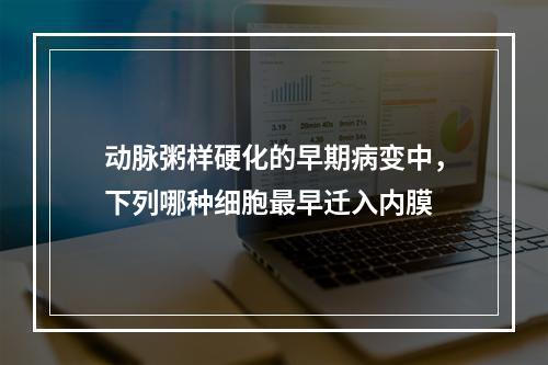 动脉粥样硬化的早期病变中，下列哪种细胞最早迁入内膜