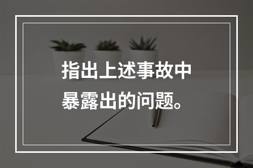 指出上述事故中暴露出的问题。