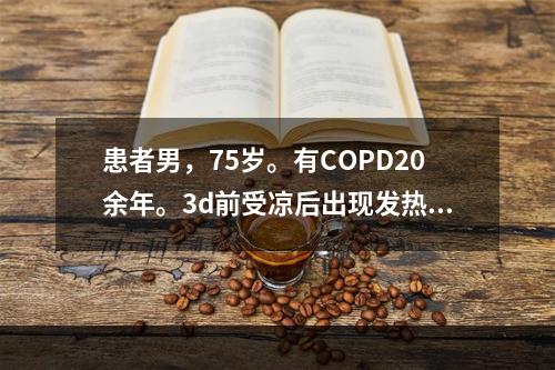 患者男，75岁。有COPD20余年。3d前受凉后出现发热，体