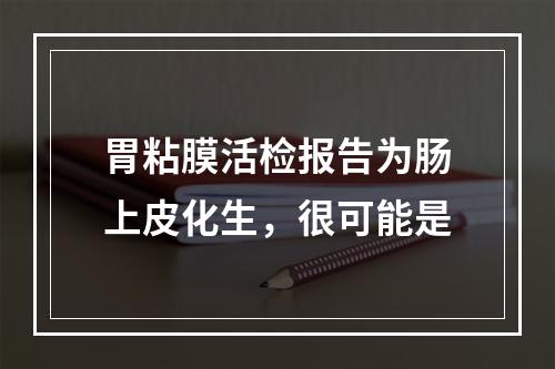 胃粘膜活检报告为肠上皮化生，很可能是