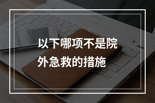 以下哪项不是院外急救的措施