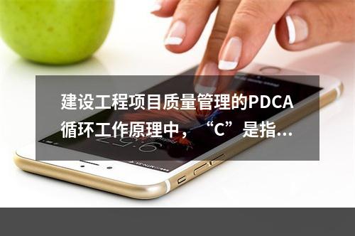 建设工程项目质量管理的PDCA循环工作原理中，“C”是指（　