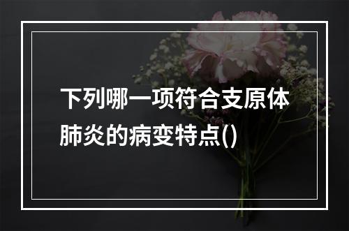 下列哪一项符合支原体肺炎的病变特点()